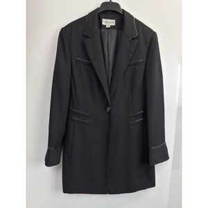 Tahari Black Women's Blazer with White Stitching